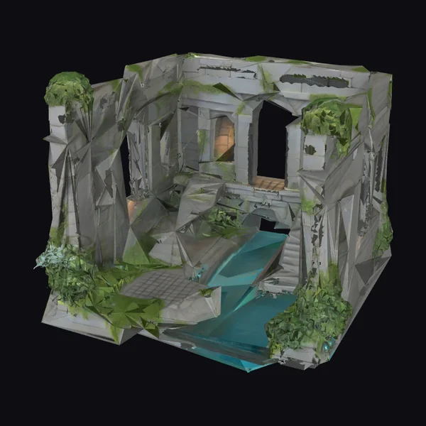 Ancient Stone Ruins Oasis