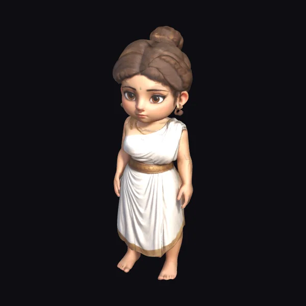 Young Woman Greek Toga