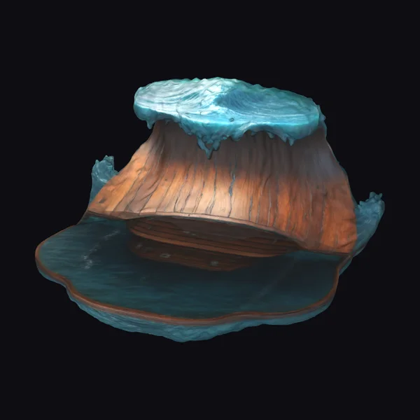 Wooden Ship Ocean Wave