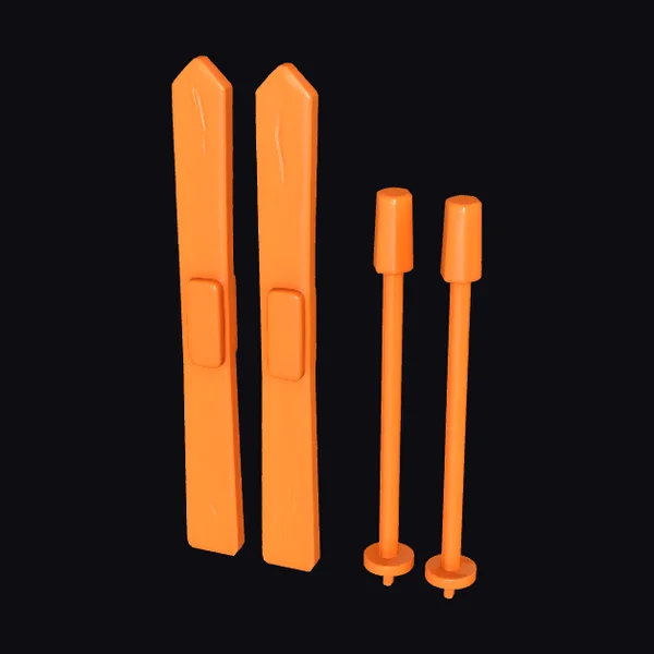 Orange Ski Pole Set
