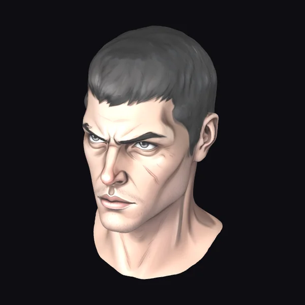 Angry Male Bust