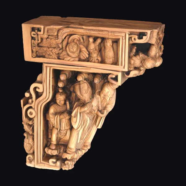 Ancient Carved Wooden Beam