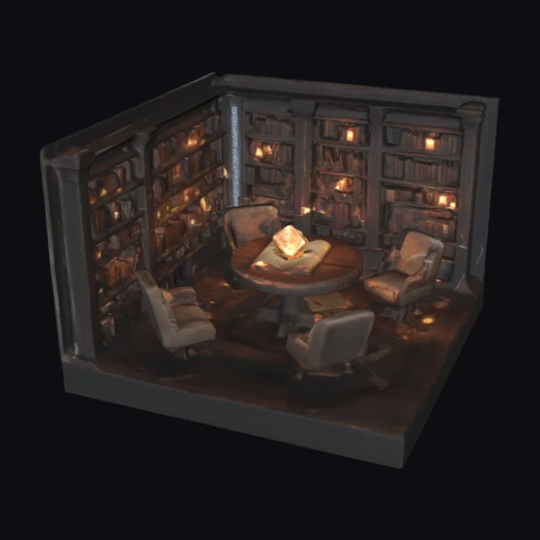 Cozy Magical Library Diorama