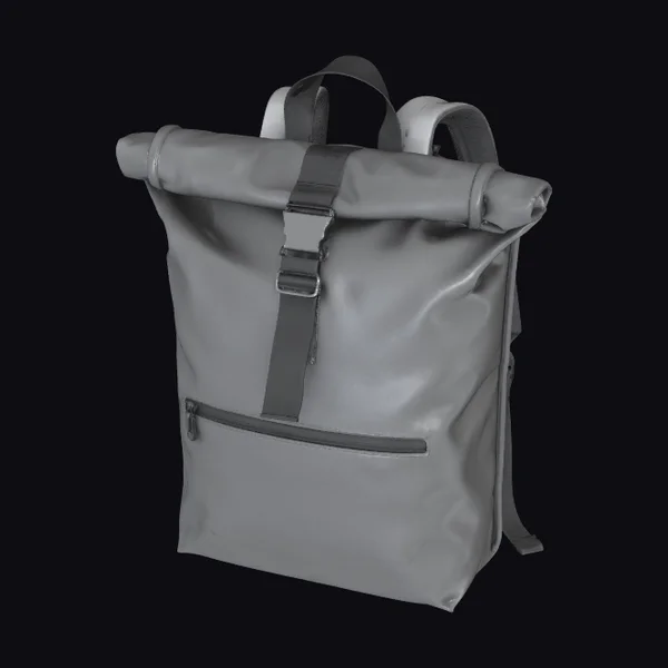 Gray Roll-Top Backpack