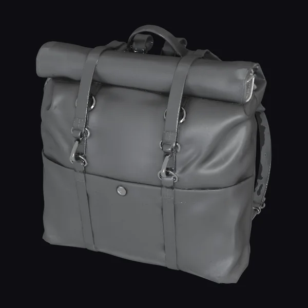 Gray Roll-Top Backpack