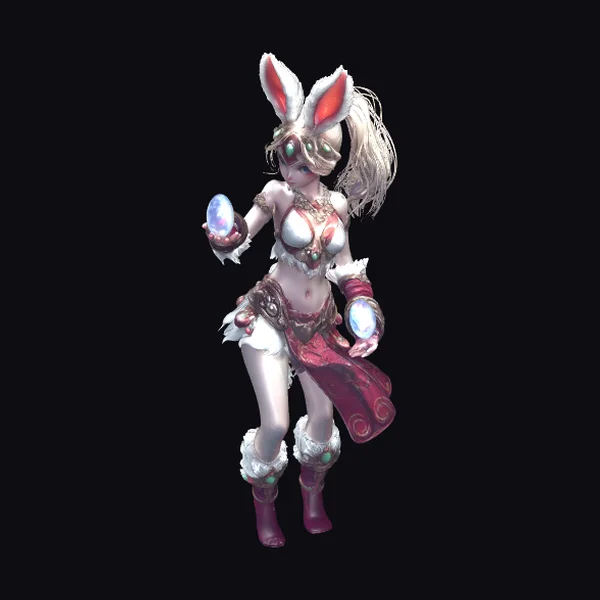Bunny Girl with Eggs