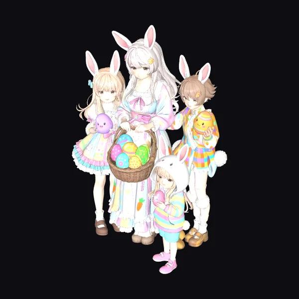 Easter Bunny Family Group