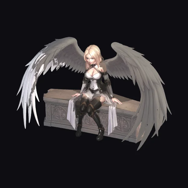 Winged Female Guardian Statue