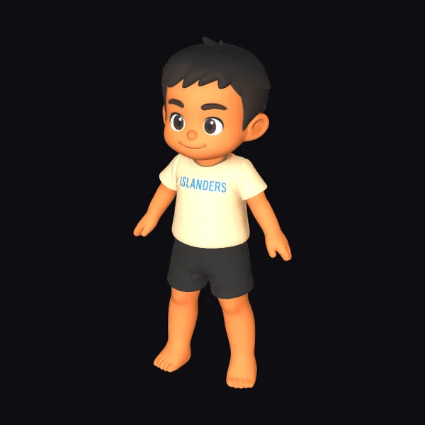 Cartoonish Young Boy