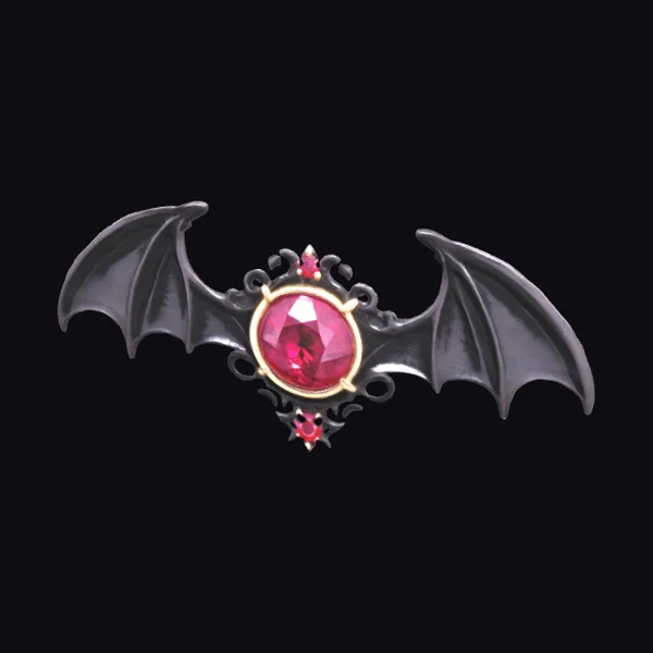 Bat Wing Ruby Hair Clip