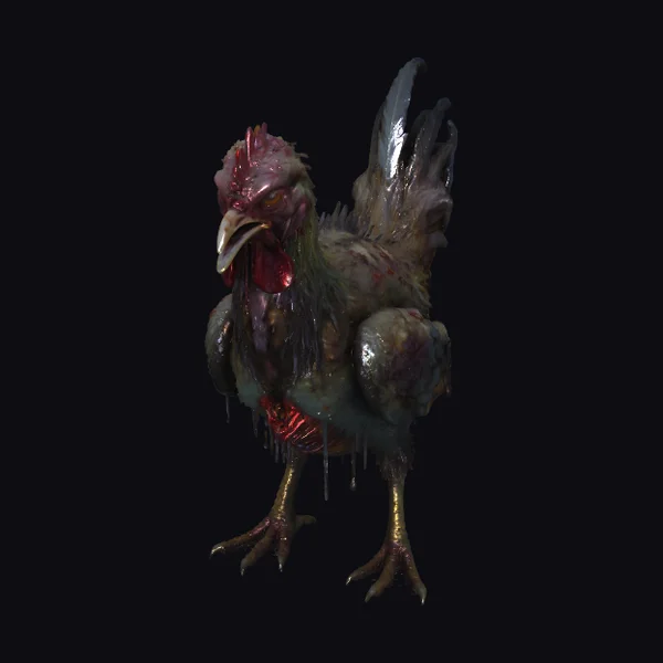 Zombie Rooster Figurine