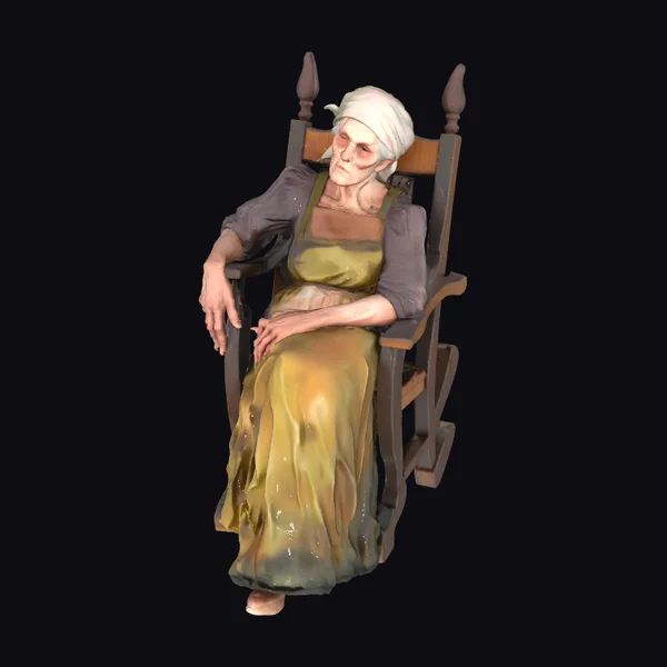 Elderly Woman in Rocking Chair