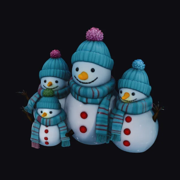 Snowman Family Trio