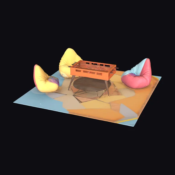 Colorful Basement Furniture Set