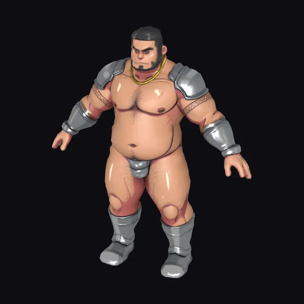 Armored Muscular Male Figure