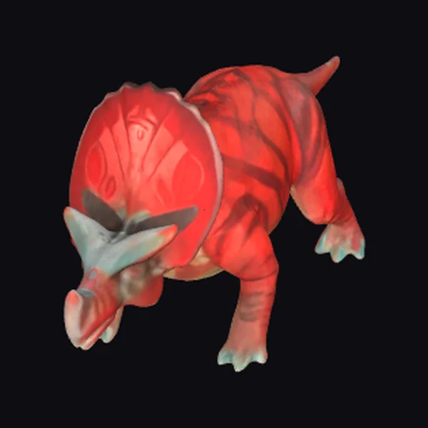 Red Toy Triceratops