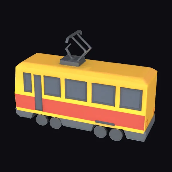 Yellow Red Tram Car