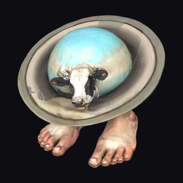 Cow Globe on Feet