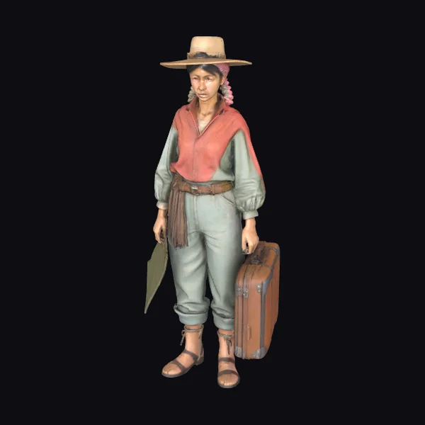 Woman with Travel Gear
