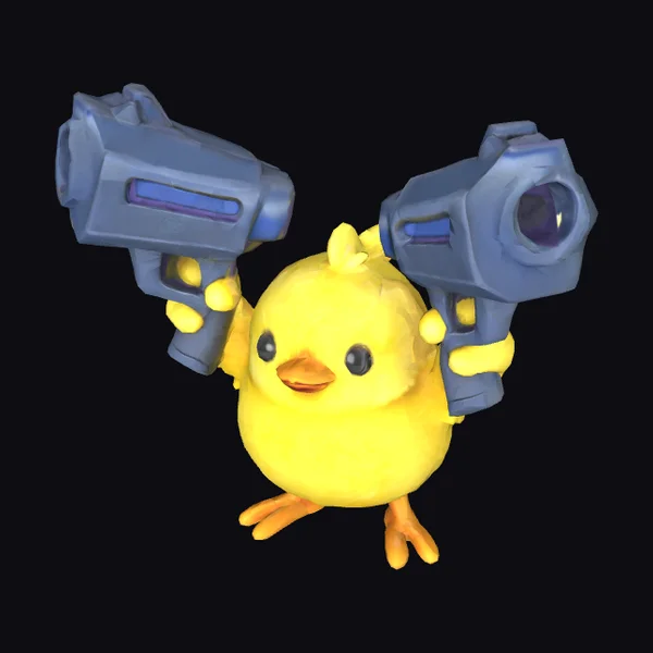 Chick with Water Guns