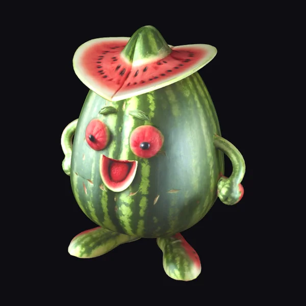 Anthropomorphic Watermelon Character