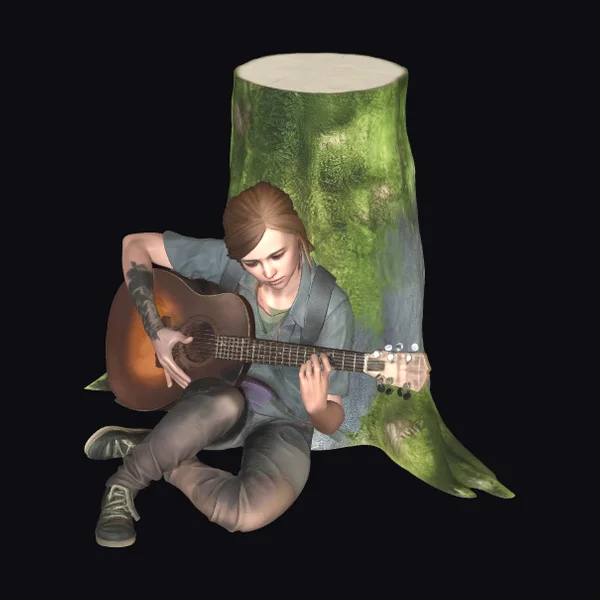 Girl Playing Guitar Outdoors