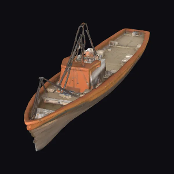 Fishing Boat with Crane