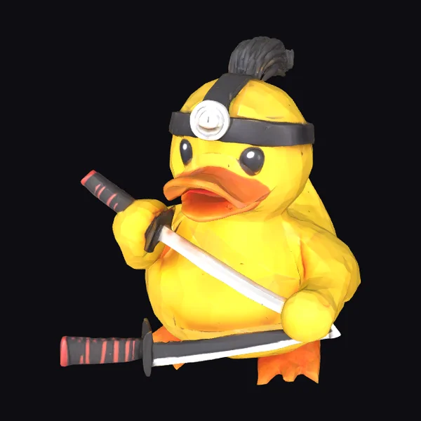 Duck with Samurai Sword