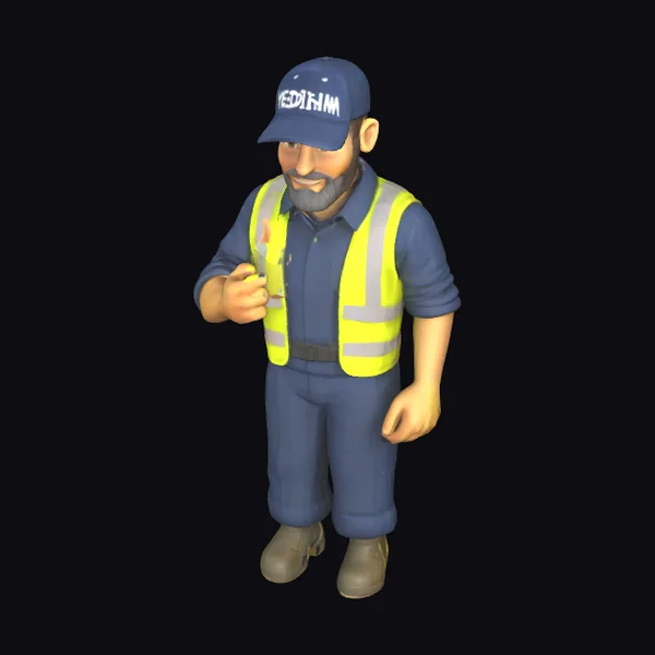 Worker in Yellow Vest