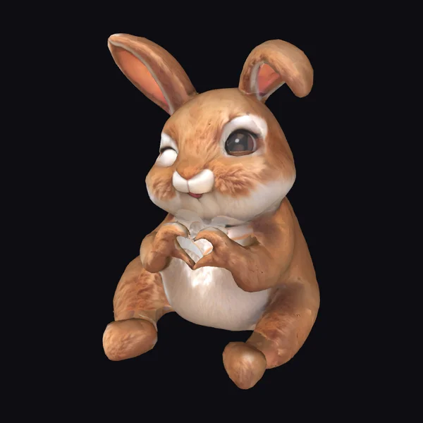 Winking Bunny with Heart