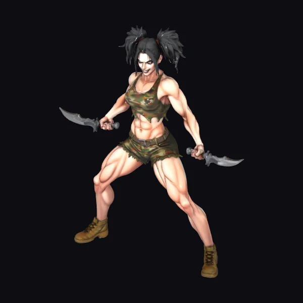 Female Warrior with Swords