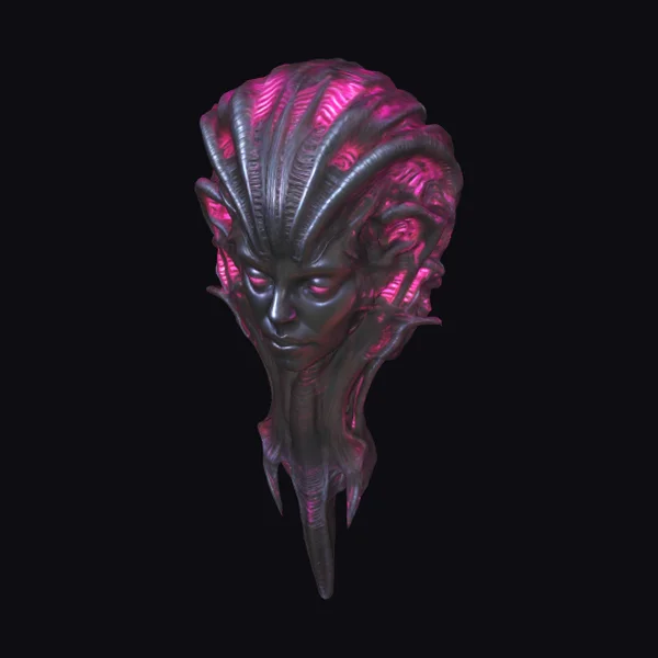 Alien Head with Pink Accents