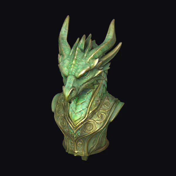 Emerald Dragon Bust