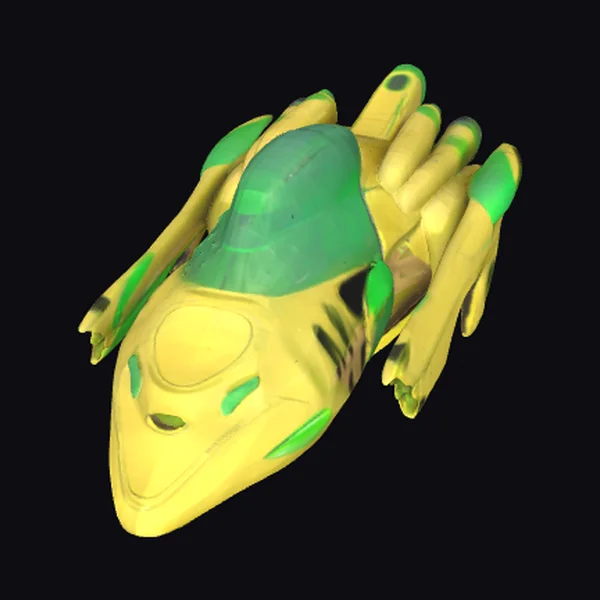 Yellow Green Sci-Fi Ship