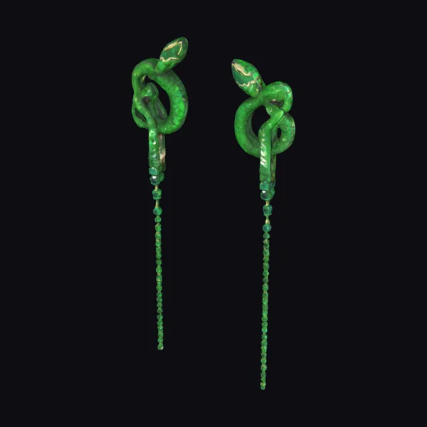 Emerald Serpent Earrings