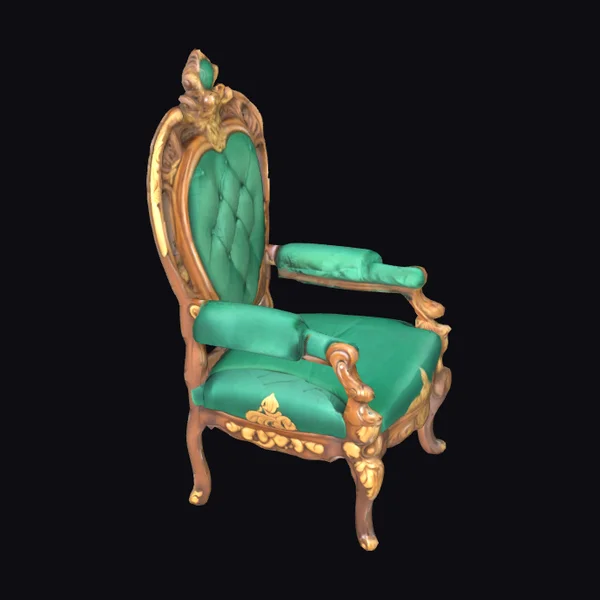 Ornate Emerald Armchair