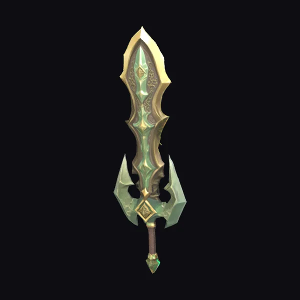 Emerald Double-Sided Battle Axe