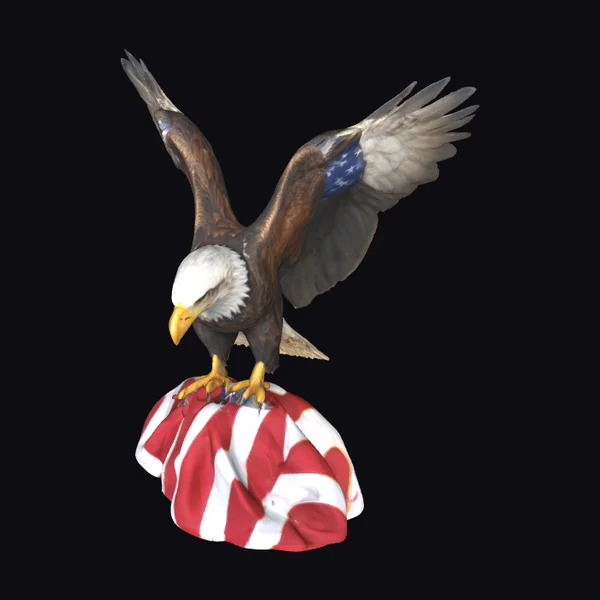 Bald Eagle on Flag