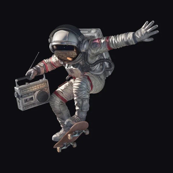Astronaut on Skateboard