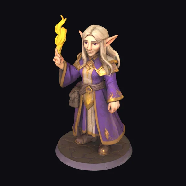 Elf Mage with Flame