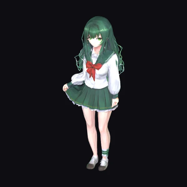 Green Haired Schoolgirl