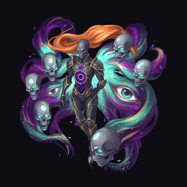 Warrior with Skull Auras