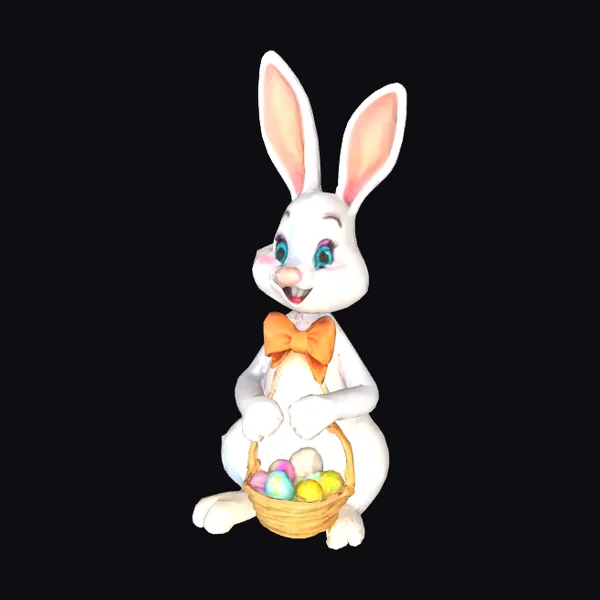 Cartoon Easter Bunny Sitting