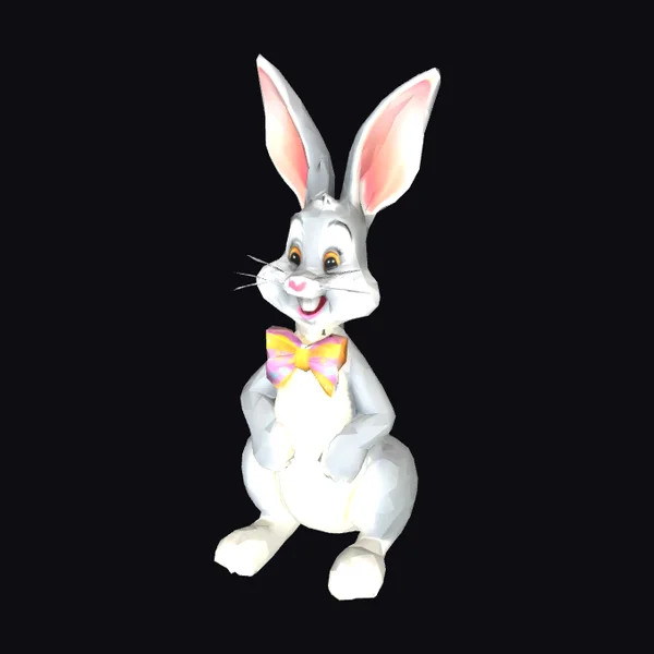 Cartoon Easter Bunny Sitting