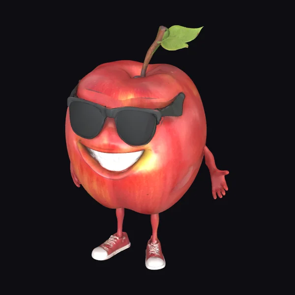 Smiling Apple Character