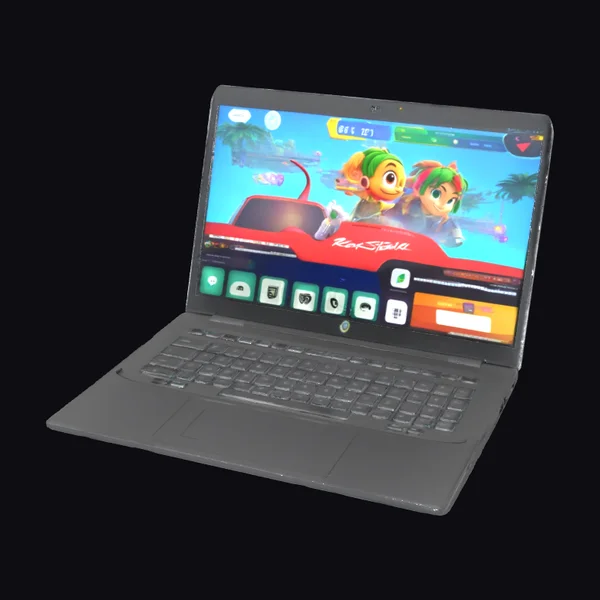 Laptop with Cartoon Display