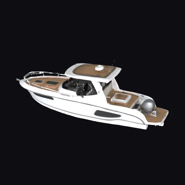 White Speedboat with Canopy