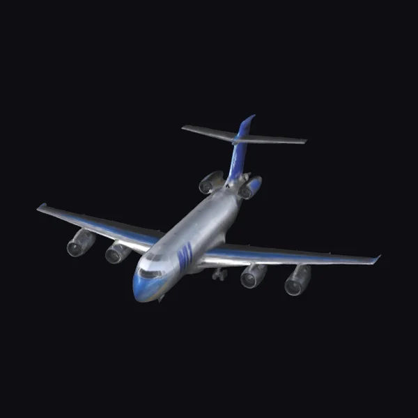 Large Silver Airplane Model