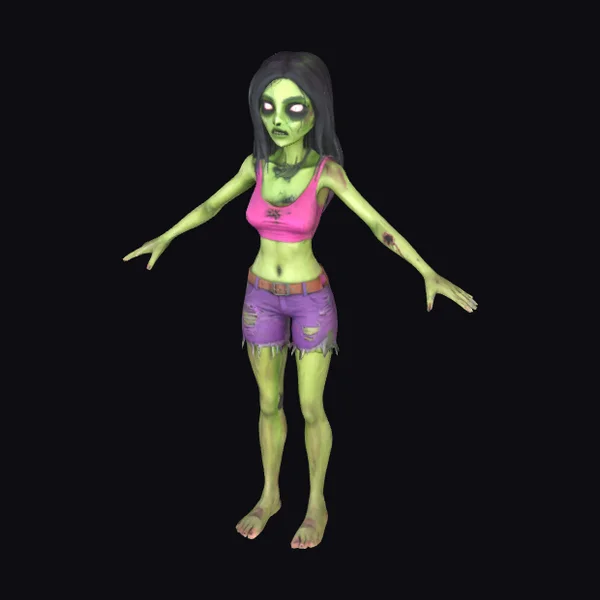 Zombie Girl with Pink Top