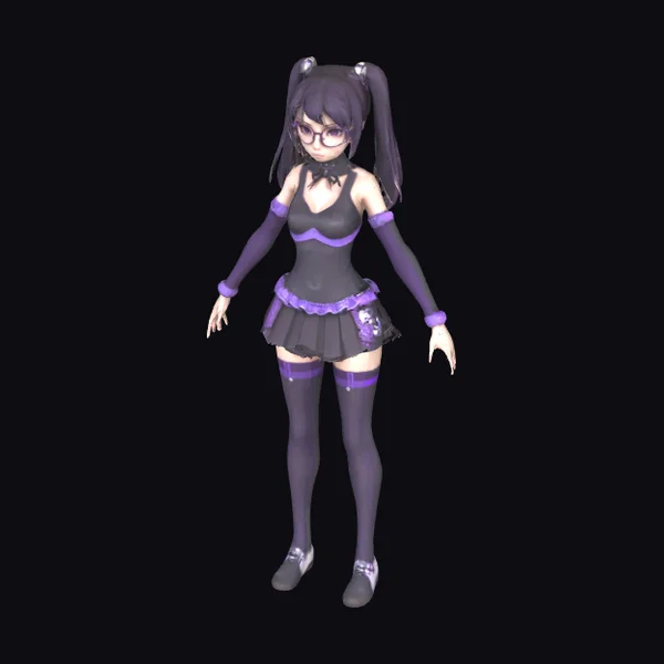 Purple Cyber Girl